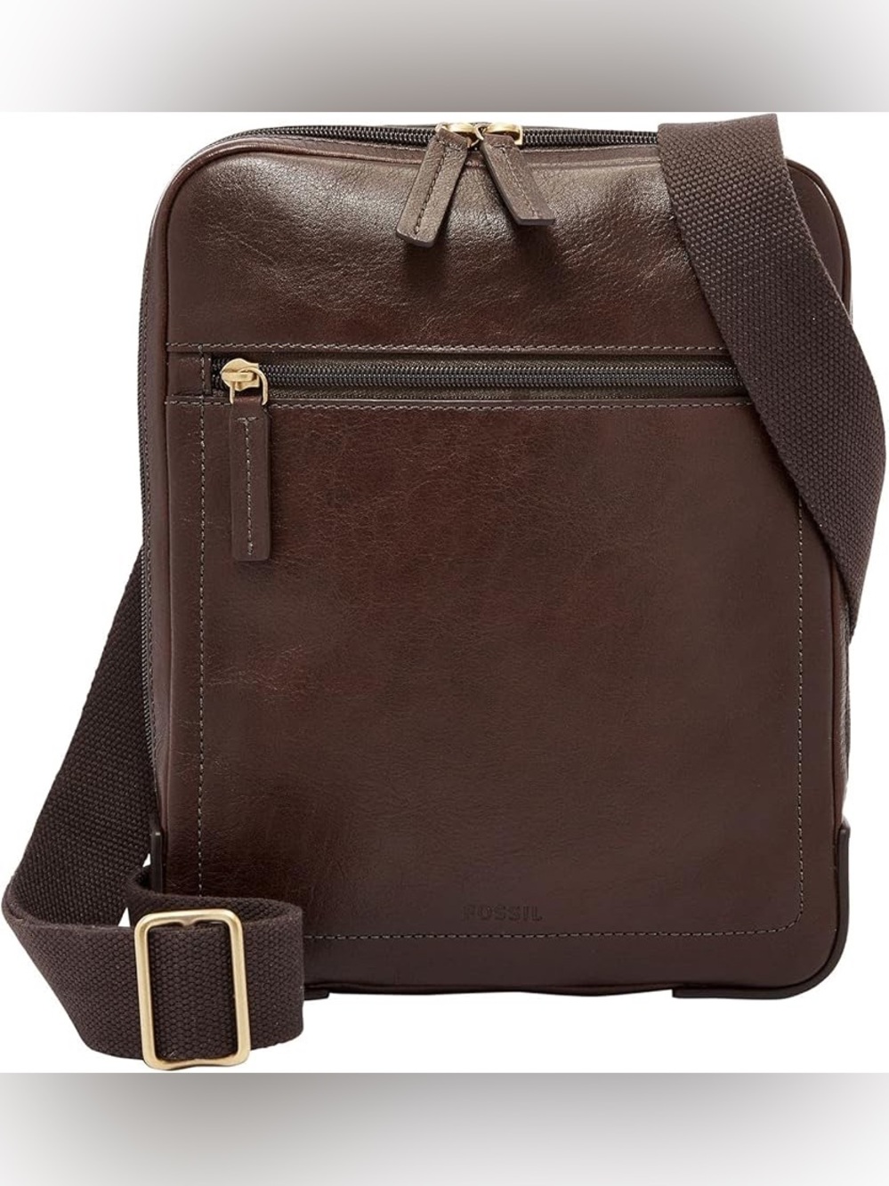 Fossil Haskell Courrier Crossbody Unisex Leather Brown Bag